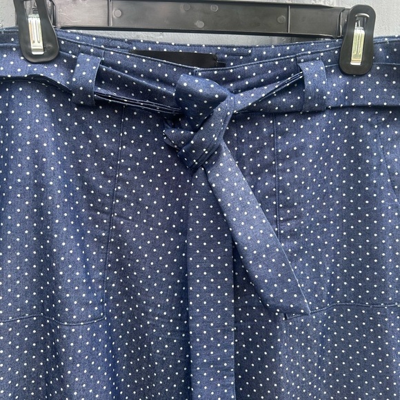 Bergstrom wide leg blue polka dot tie trouser, size 8 - Picture 3 of 10